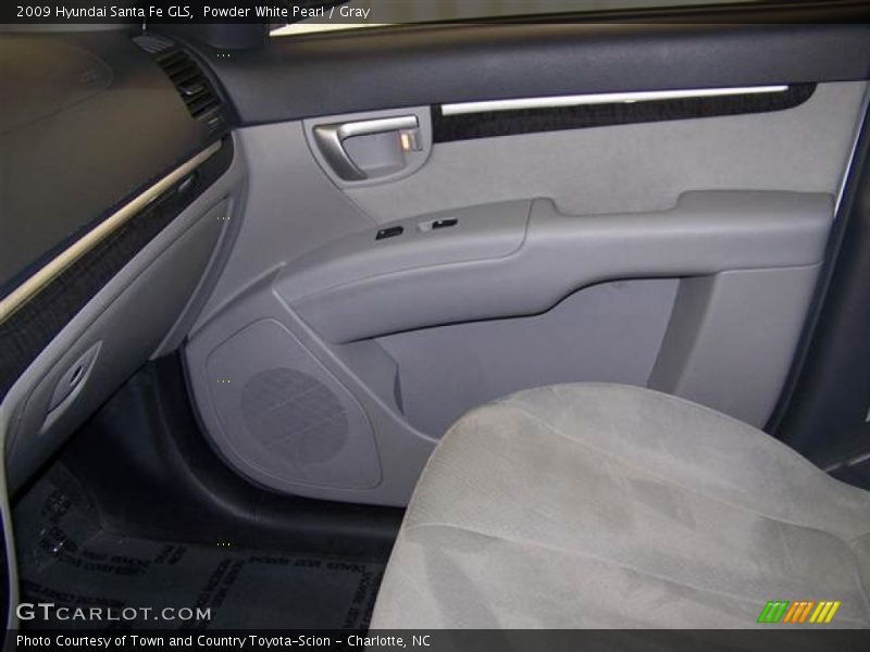 Powder White Pearl / Gray 2009 Hyundai Santa Fe GLS