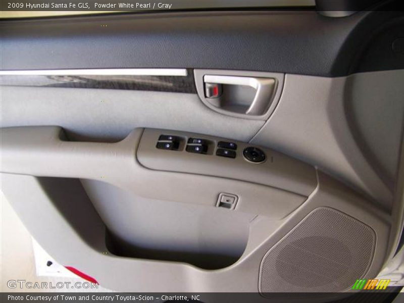 Powder White Pearl / Gray 2009 Hyundai Santa Fe GLS