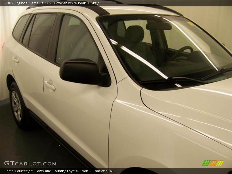 Powder White Pearl / Gray 2009 Hyundai Santa Fe GLS
