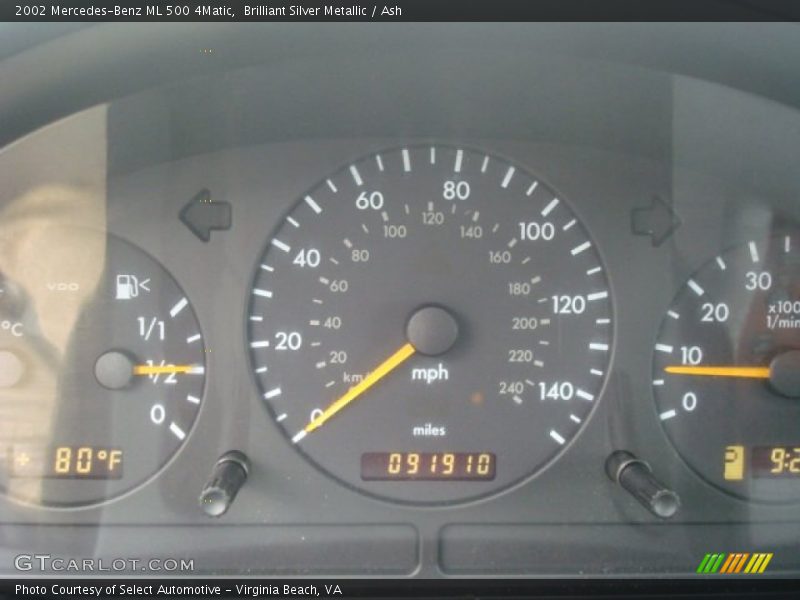 Brilliant Silver Metallic / Ash 2002 Mercedes-Benz ML 500 4Matic
