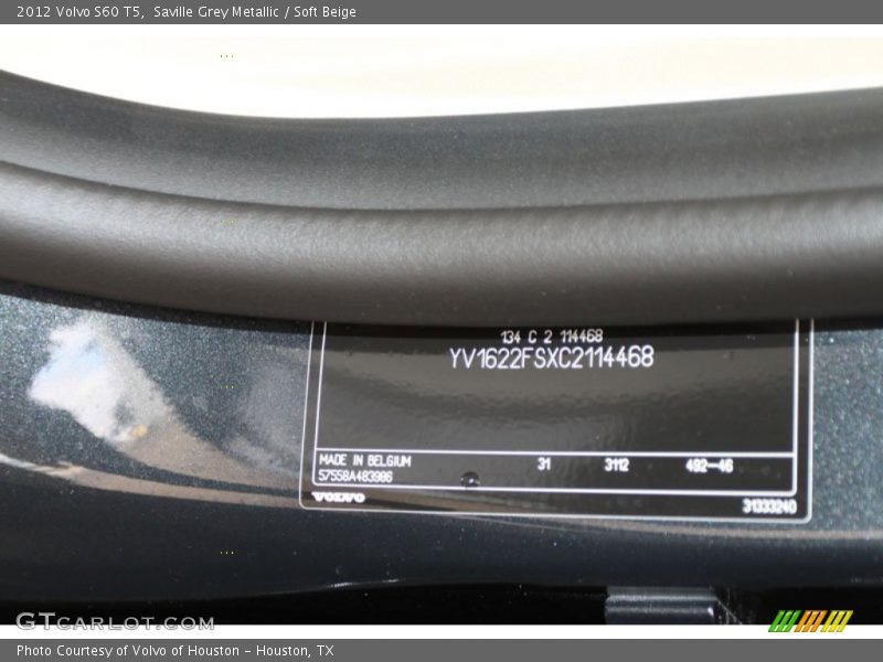 Saville Grey Metallic / Soft Beige 2012 Volvo S60 T5