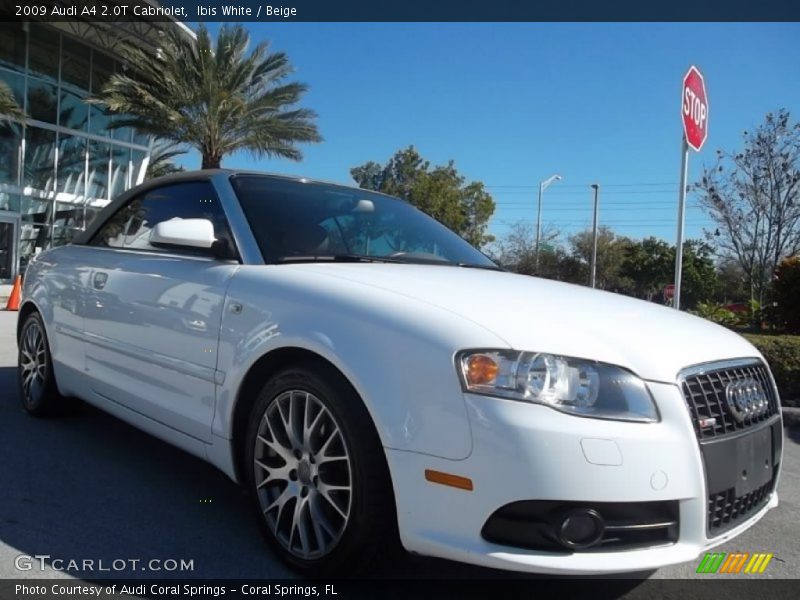 Ibis White / Beige 2009 Audi A4 2.0T Cabriolet