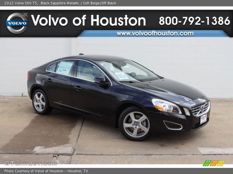 Black Sapphire Metallic / Soft Beige/Off Black 2012 Volvo S60 T5