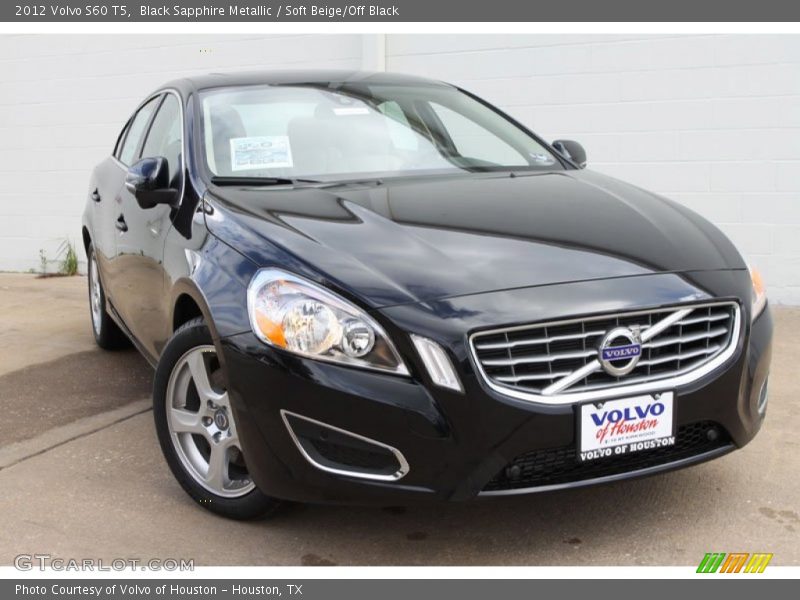 Black Sapphire Metallic / Soft Beige/Off Black 2012 Volvo S60 T5