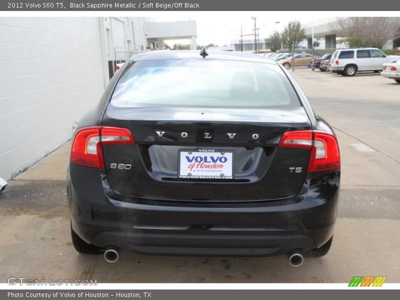 Black Sapphire Metallic / Soft Beige/Off Black 2012 Volvo S60 T5