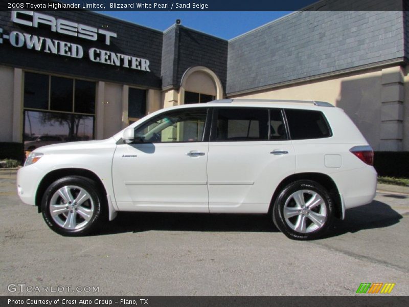 Blizzard White Pearl / Sand Beige 2008 Toyota Highlander Limited