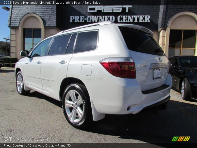 Blizzard White Pearl / Sand Beige 2008 Toyota Highlander Limited