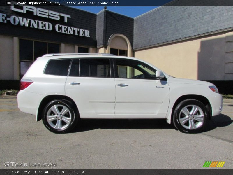 Blizzard White Pearl / Sand Beige 2008 Toyota Highlander Limited