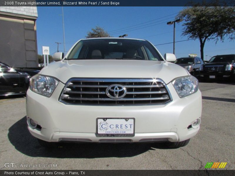 Blizzard White Pearl / Sand Beige 2008 Toyota Highlander Limited