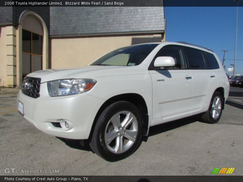 Blizzard White Pearl / Sand Beige 2008 Toyota Highlander Limited