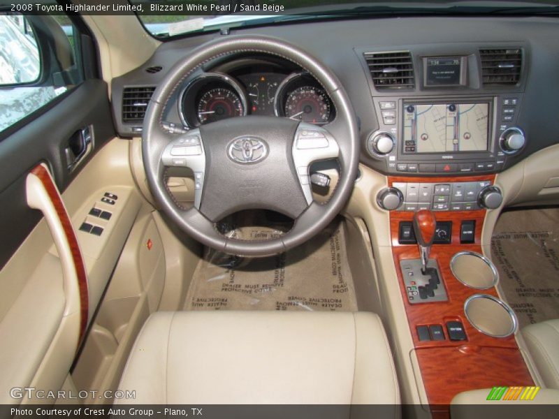 Blizzard White Pearl / Sand Beige 2008 Toyota Highlander Limited