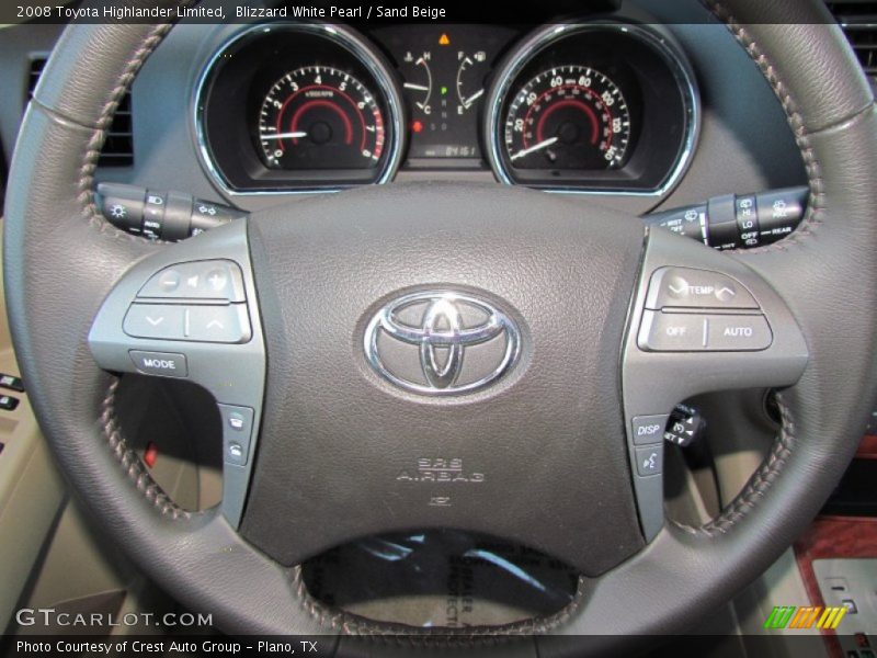Blizzard White Pearl / Sand Beige 2008 Toyota Highlander Limited