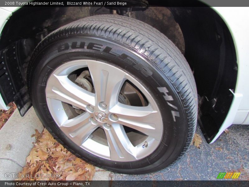 Blizzard White Pearl / Sand Beige 2008 Toyota Highlander Limited