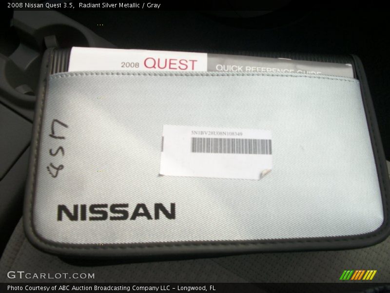 Radiant Silver Metallic / Gray 2008 Nissan Quest 3.5