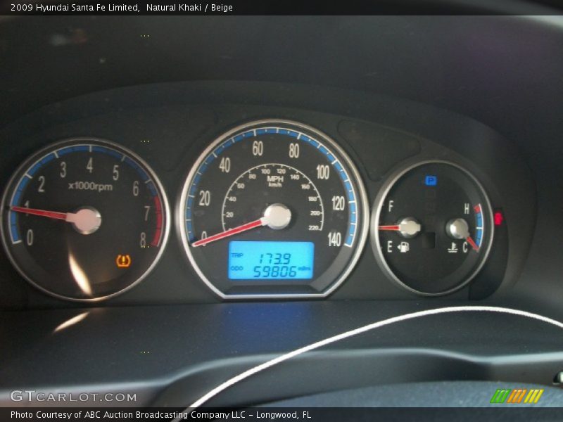 Natural Khaki / Beige 2009 Hyundai Santa Fe Limited