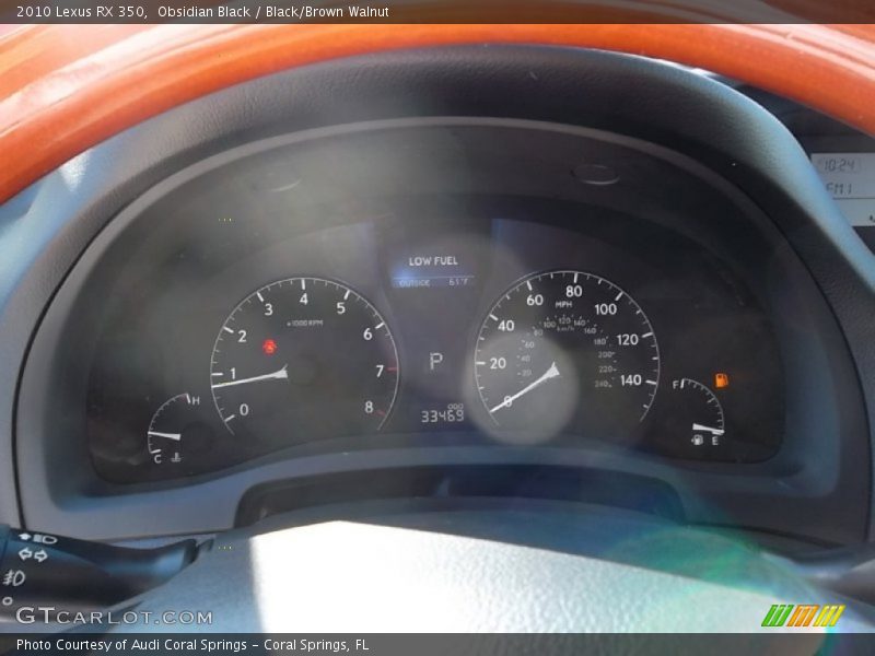 Obsidian Black / Black/Brown Walnut 2010 Lexus RX 350