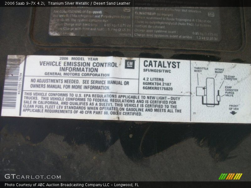 Titanium Silver Metallic / Desert Sand Leather 2006 Saab 9-7X 4.2i