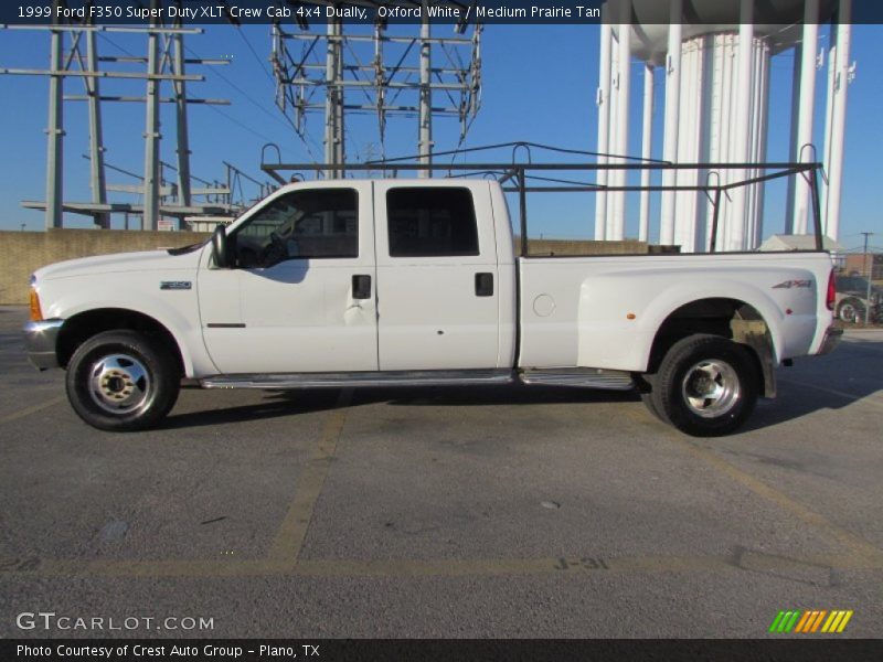 Oxford White / Medium Prairie Tan 1999 Ford F350 Super Duty XLT Crew Cab 4x4 Dually