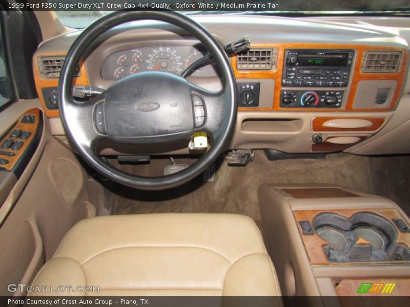 Oxford White / Medium Prairie Tan 1999 Ford F350 Super Duty XLT Crew Cab 4x4 Dually