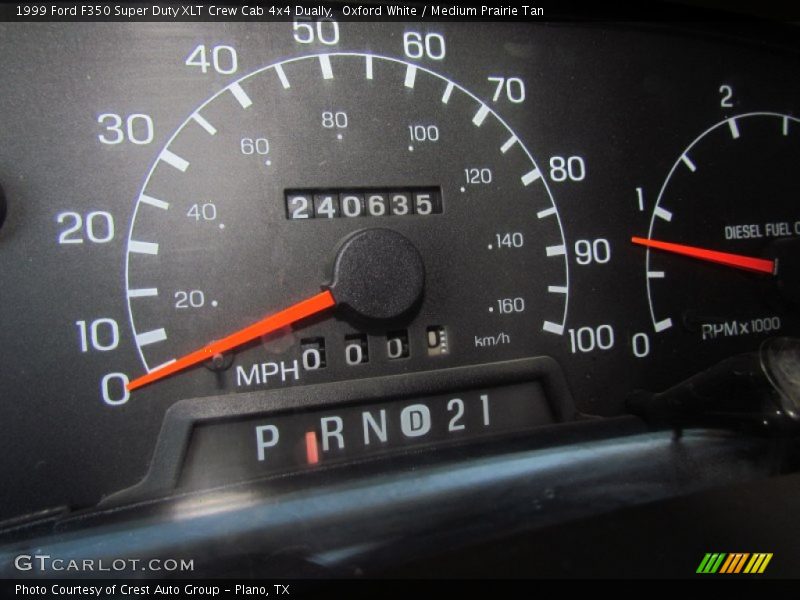 Oxford White / Medium Prairie Tan 1999 Ford F350 Super Duty XLT Crew Cab 4x4 Dually