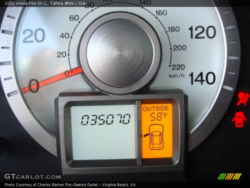 Taffeta White / Gray 2010 Honda Pilot EX-L