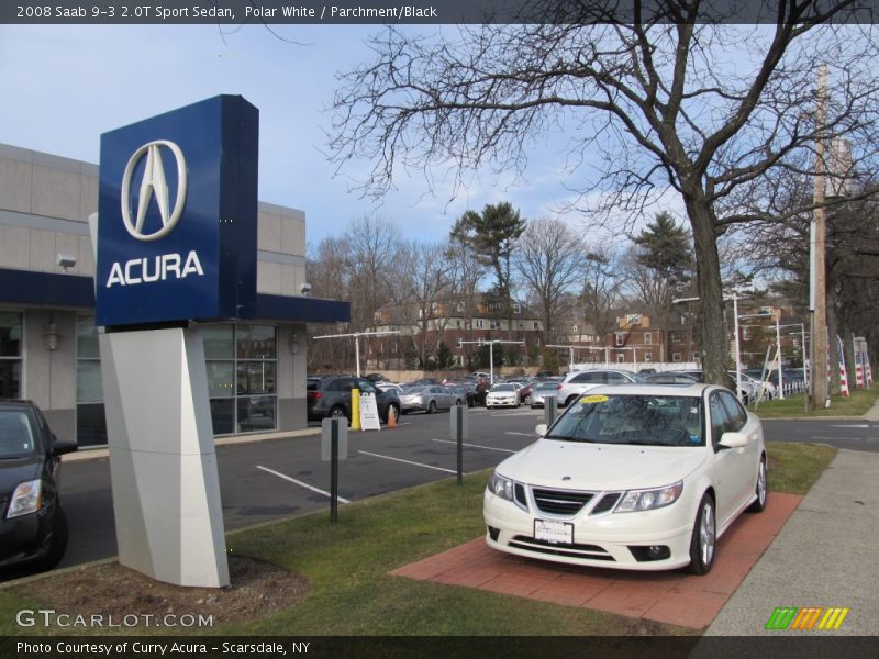 Polar White / Parchment/Black 2008 Saab 9-3 2.0T Sport Sedan