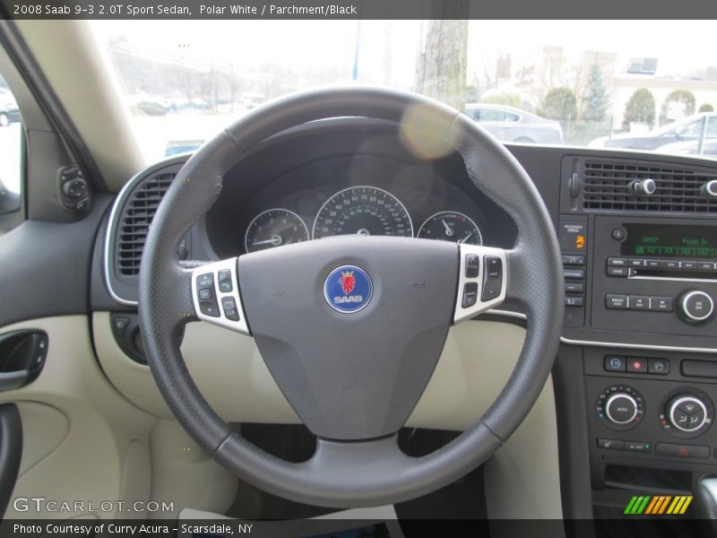 Polar White / Parchment/Black 2008 Saab 9-3 2.0T Sport Sedan