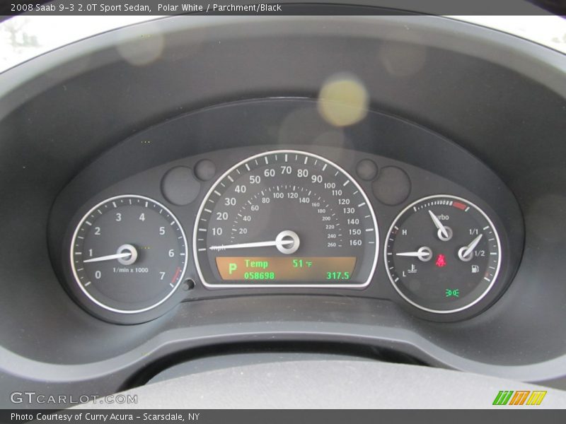 Polar White / Parchment/Black 2008 Saab 9-3 2.0T Sport Sedan