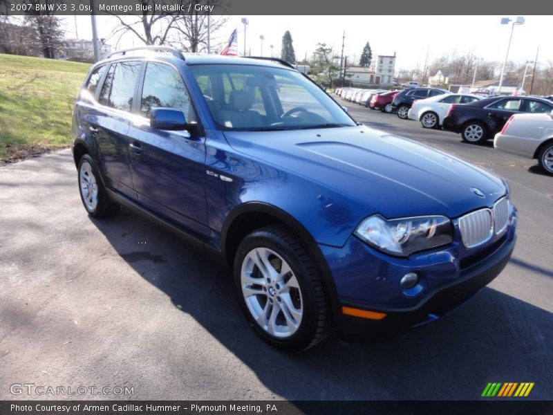 Montego Blue Metallic / Grey 2007 BMW X3 3.0si