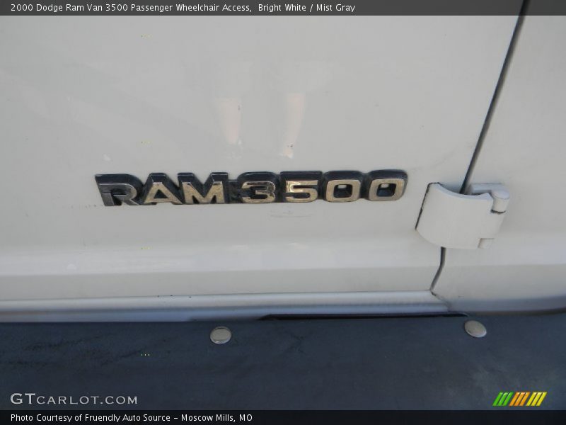 Bright White / Mist Gray 2000 Dodge Ram Van 3500 Passenger Wheelchair Access