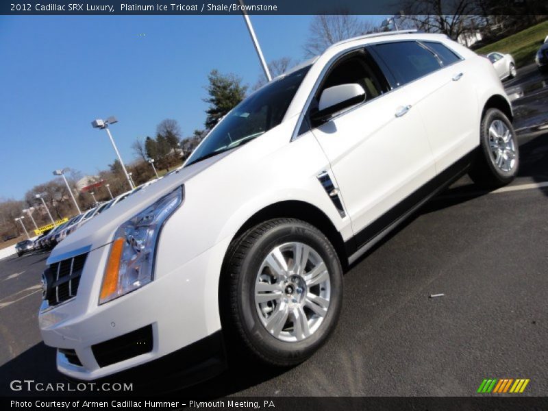 Platinum Ice Tricoat / Shale/Brownstone 2012 Cadillac SRX Luxury