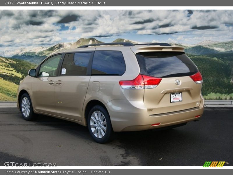 Sandy Beach Metallic / Bisque 2012 Toyota Sienna LE AWD