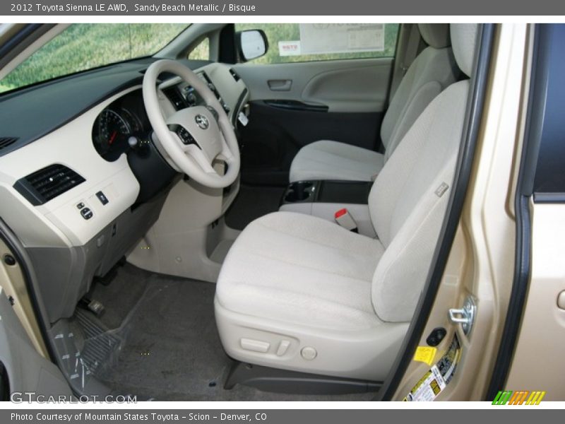  2012 Sienna LE AWD Bisque Interior
