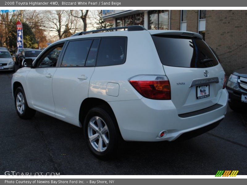 Blizzard White Pearl / Sand Beige 2008 Toyota Highlander 4WD