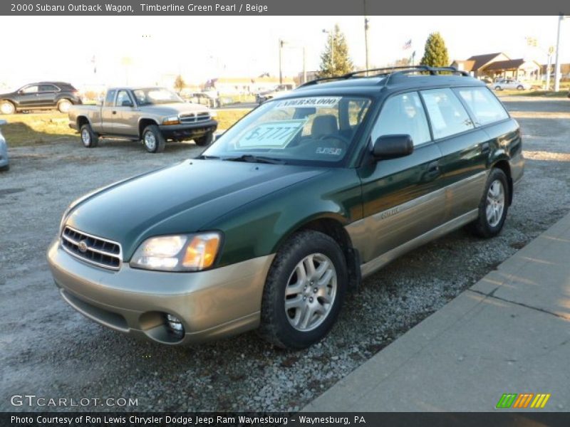 Timberline Green Pearl / Beige 2000 Subaru Outback Wagon