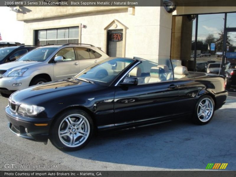 Black Sapphire Metallic / Natural Brown 2006 BMW 3 Series 330i Convertible
