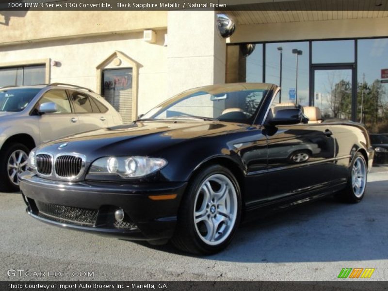 Black Sapphire Metallic / Natural Brown 2006 BMW 3 Series 330i Convertible