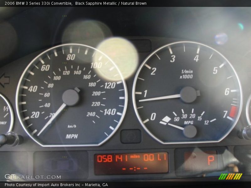 Black Sapphire Metallic / Natural Brown 2006 BMW 3 Series 330i Convertible