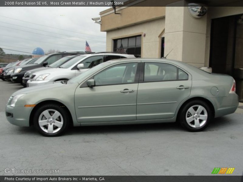 Moss Green Metallic / Medium Light Stone 2008 Ford Fusion SE V6