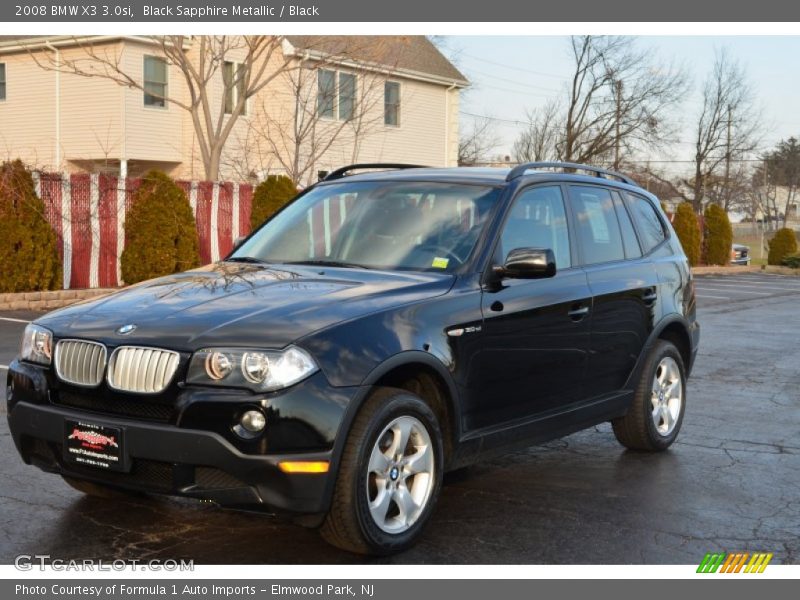 Black Sapphire Metallic / Black 2008 BMW X3 3.0si