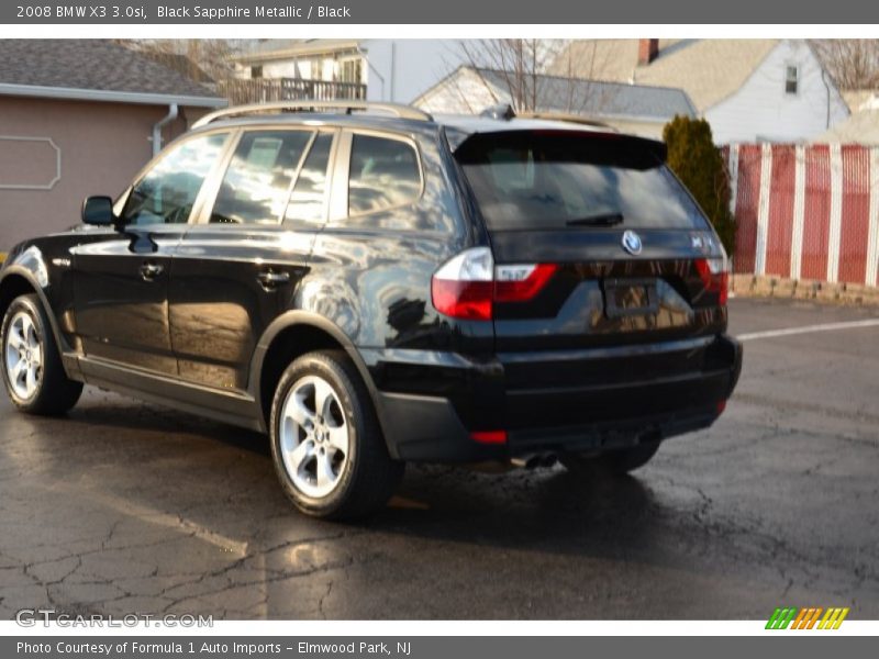 Black Sapphire Metallic / Black 2008 BMW X3 3.0si