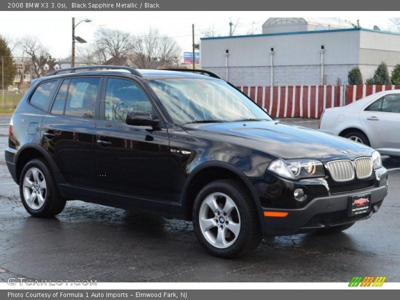 Black Sapphire Metallic / Black 2008 BMW X3 3.0si