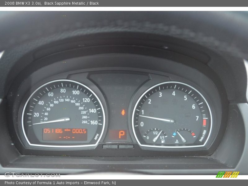 Black Sapphire Metallic / Black 2008 BMW X3 3.0si