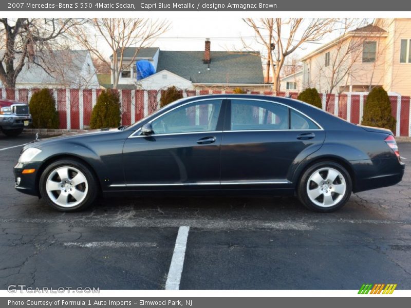 Capri Blue Metallic / designo Armagnac Brown 2007 Mercedes-Benz S 550 4Matic Sedan
