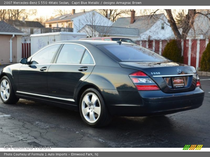 Capri Blue Metallic / designo Armagnac Brown 2007 Mercedes-Benz S 550 4Matic Sedan