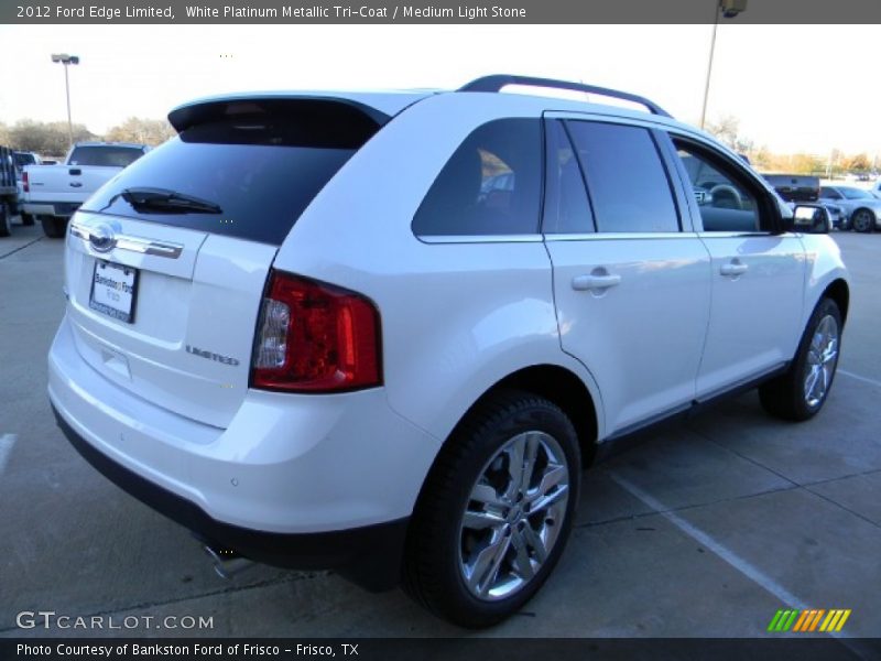 White Platinum Metallic Tri-Coat / Medium Light Stone 2012 Ford Edge Limited