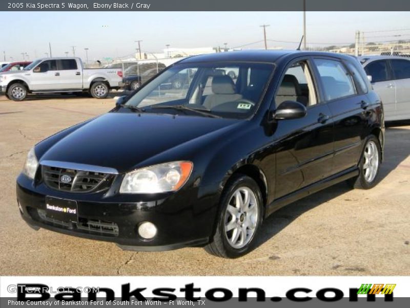 Ebony Black / Gray 2005 Kia Spectra 5 Wagon