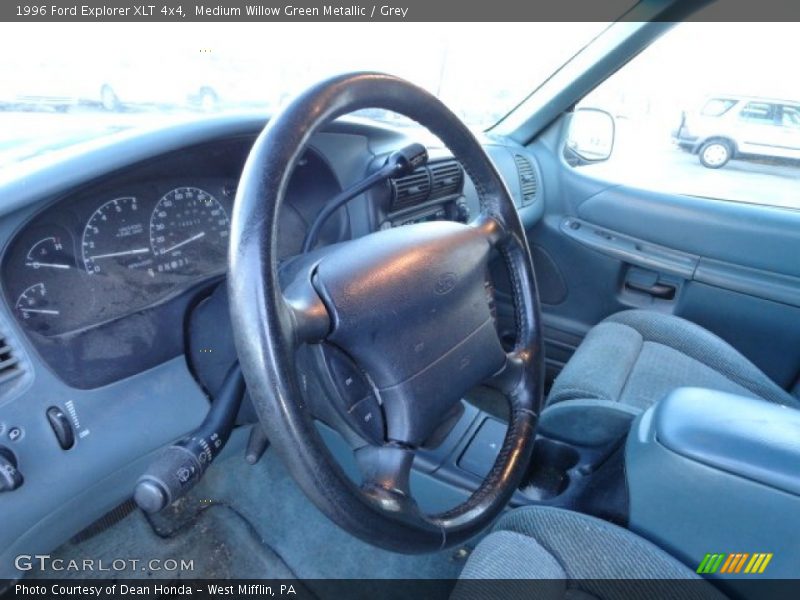 Medium Willow Green Metallic / Grey 1996 Ford Explorer XLT 4x4