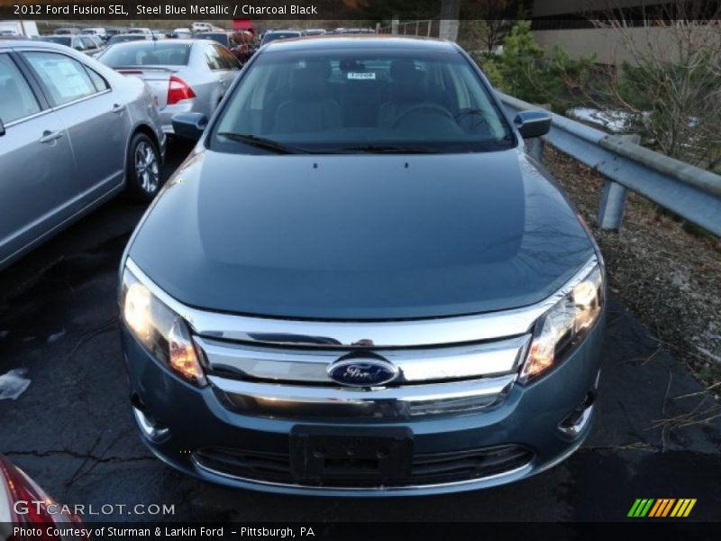 Steel Blue Metallic / Charcoal Black 2012 Ford Fusion SEL