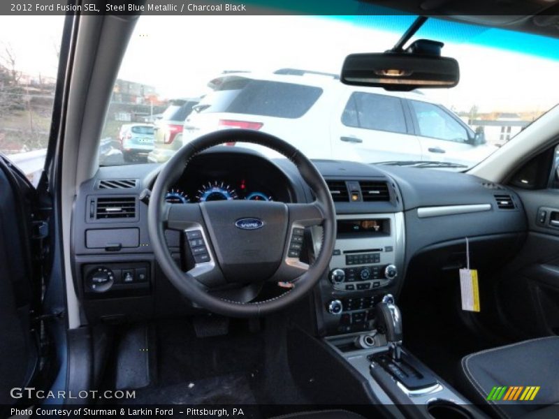 Steel Blue Metallic / Charcoal Black 2012 Ford Fusion SEL